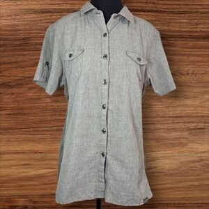 Outdoor Research Light Brown Casual Button Down Shirt With Roll Tab Sleeves L